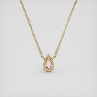 1.77 Ct. Pink Morganite Necklace, 14K Yellow Gold 4