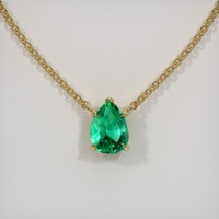 0.62 Ct. Emerald Necklace, 18K Yellow Gold 1