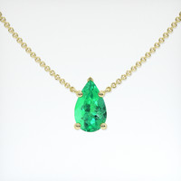 0.80 Ct. Emerald Necklace, 18K Yellow Gold 1