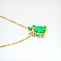 0.80 Ct. Emerald Necklace, 18K Yellow Gold 3