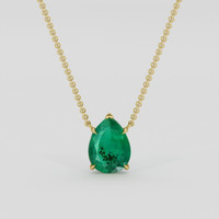 3.19 Ct. Emerald Necklace, 18K Yellow Gold 1