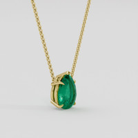 3.19 Ct. Emerald Necklace, 18K Yellow Gold 2