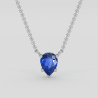 0.38 Ct. Blue Sapphire Necklace, 10K White Gold 1