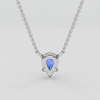 0.38 Ct. Blue Sapphire Necklace, 10K White Gold 4