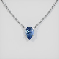 0.56 Ct. Sapphire Necklace, 14K White Gold 1