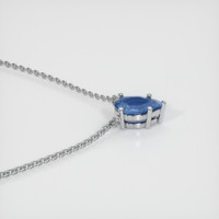 0.56 Ct. Sapphire Necklace, 14K White Gold 3