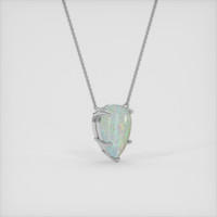 1.94 Ct. Multi Color Opal Necklace, 14K White Gold 2