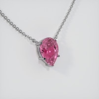 1.27 Ct. Pink Sapphire Necklace, 14K White Gold 2