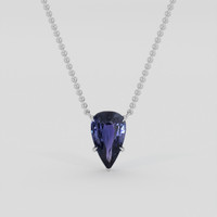 3.25 Ct. Bluish Purple Sapphire Necklace, 14K White Gold 1