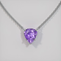 1.97 Ct. Sapphire Necklace, 14K White Gold 1