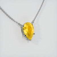 3.10 Ct. Yellow Sapphire Necklace, 14K White Gold 2