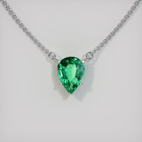 0.96 Ct. Emerald  Necklace - 18K White Gold