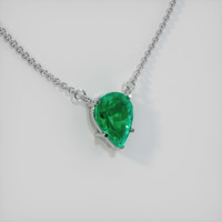 0.96 Ct. Emerald  Necklace - 18K White Gold