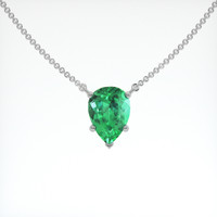 1.67 Ct. Emerald Necklace, 18K White Gold 1