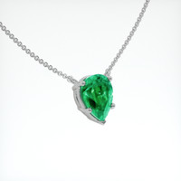 1.67 Ct. Emerald Necklace, 18K White Gold 2