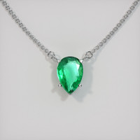 0.54 Ct. Emerald Necklace, 18K White Gold 1