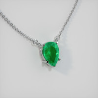 0.54 Ct. Emerald Necklace, 18K White Gold 2
