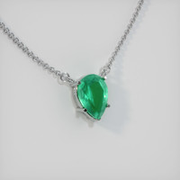 0.84 Ct. Emerald  Necklace - 18K White Gold