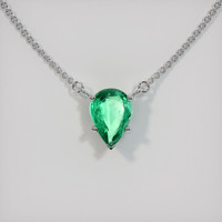 0.89 Ct. Emerald  Necklace - 18K White Gold
