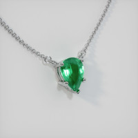0.89 Ct. Emerald Necklace, 18K White Gold 2