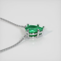 0.89 Ct. Emerald Necklace, 18K White Gold 3