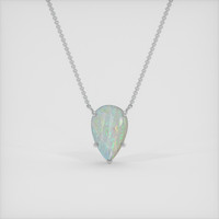 1.94 Ct. Multi Color Opal Necklace, 18K White Gold 1