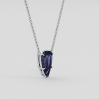 3.25 Ct. Bluish Purple Sapphire Necklace, 18K White Gold 2