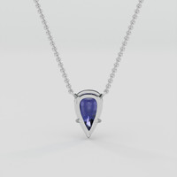 3.25 Ct. Bluish Purple Sapphire Necklace, 18K White Gold 4