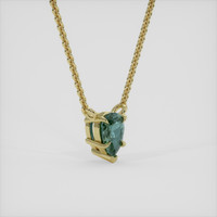 0.30 Ct. Bluish Green Sapphire Necklace, 10K Yellow Gold 2