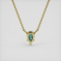 0.30 Ct. Bluish Green Sapphire Necklace, 10K Yellow Gold 4