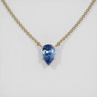 0.56 Ct. Sapphire Necklace, 14K Yellow Gold 1