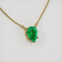 0.54 Ct. Emerald Necklace, 18K Yellow Gold 2