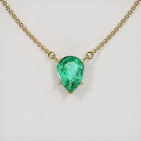 0.84 Ct. Emerald Necklace, 18K Yellow Gold 1