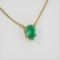 0.84 Ct. Emerald Necklace, 18K Yellow Gold 2