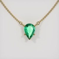 0.89 Ct. Emerald  Necklace - 18K Yellow Gold