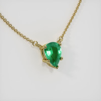 0.89 Ct. Emerald Necklace, 18K Yellow Gold 2
