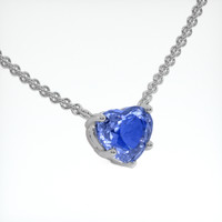 2.00 Ct. Blue Sapphire Necklace, Platinum 950 2