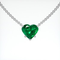 2.00 Ct. Emerald Necklace, Platinum 950 1