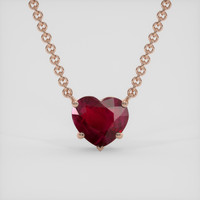 4.10 Ct. Purplish Red Ruby Necklace, 14K Rose Gold 1