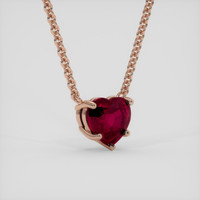 4.10 Ct. Purplish Red Ruby Necklace, 14K Rose Gold 2