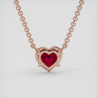 4.10 Ct. Purplish Red Ruby Necklace, 14K Rose Gold 4