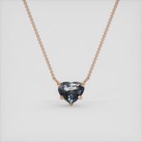 1.57 Ct. Bluish Grey Sapphire Necklace, 14K Rose Gold 1