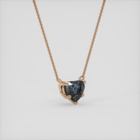 1.57 Ct. Bluish Grey Sapphire Necklace, 14K Rose Gold 2