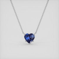1.20 Ct. Blue Sapphire Necklace, Silver 1