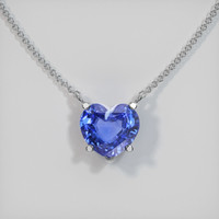 4.04 Ct. Blue Sapphire Necklace, 14K White Gold 1