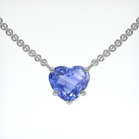 2.00 Ct. Blue Sapphire Necklace, 14K White Gold 1