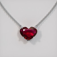 1.65 Ct. Ruby Necklace, 14K White Gold 1