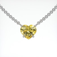 1.51 Ct. Yellow Sapphire Necklace, 14K White Gold 1