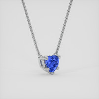 0.55 Ct. Blue Sapphire Necklace, 14K White Gold 2