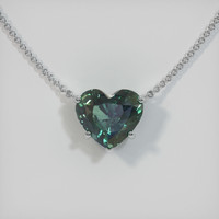 3.64 Ct. Green Sapphire Necklace, 14K White Gold 1